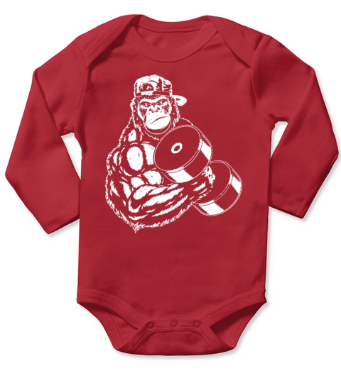 Weightlifting Gorilla Fitness Gorillas Lift Gym Long Sleeve Baby One-Piece