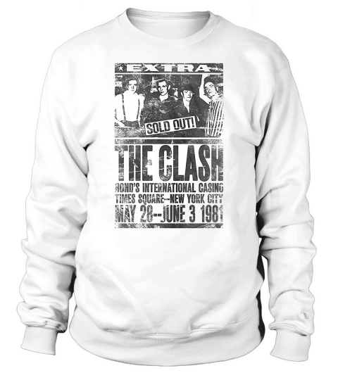 White The Clash Bonds 1981 Official Sweatshirt Unisex