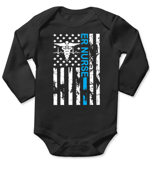 Er Nurse america flag Long Sleeve Baby One-Piece