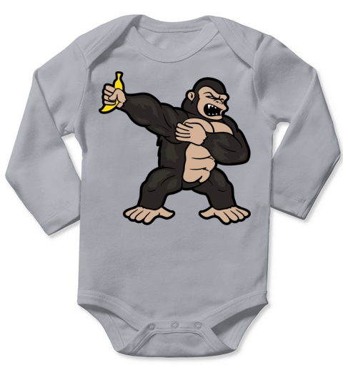 Dabbing Dab Gorilla Long Sleeve Baby One-Piece