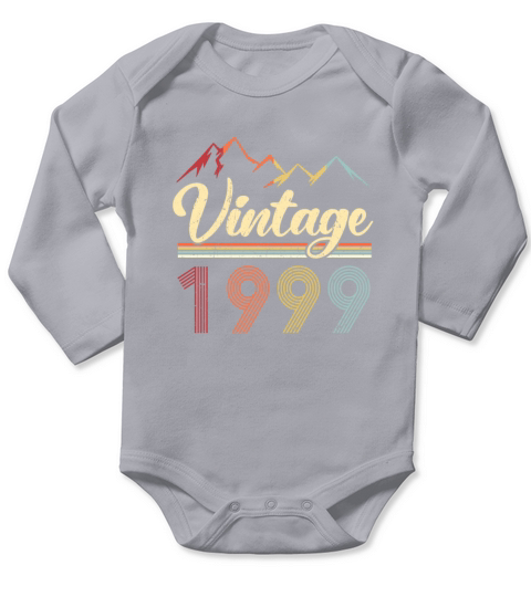 Vintage 1999 22th Birthday Retro 22 Years Old Long Sleeve Baby One-Piece