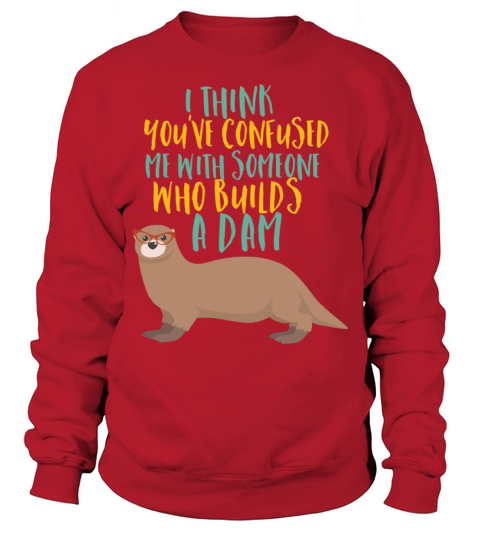 Funny Otter Cartoon Confused with Dam Beaver Men's Sweatshirt