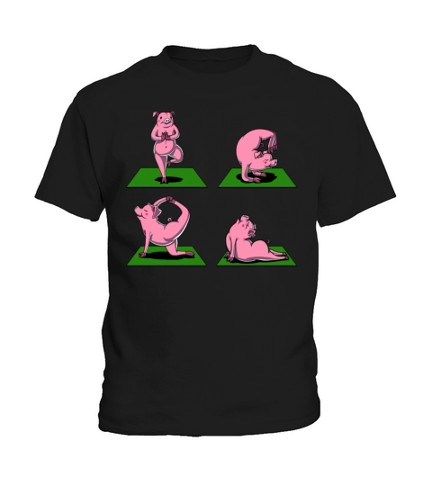 Pig Yoga Poses Kids T-Shirt