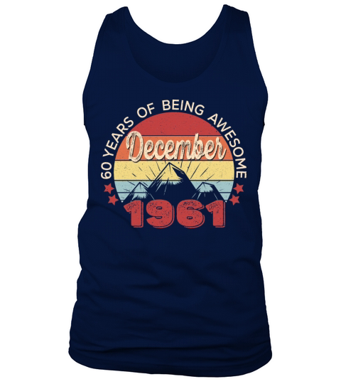 Vintage December 1961 Birthday Gift - 60 years Old Men's Tank Top