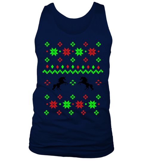 Ugly Christmas Sweater Unicorn Men's Tank Top