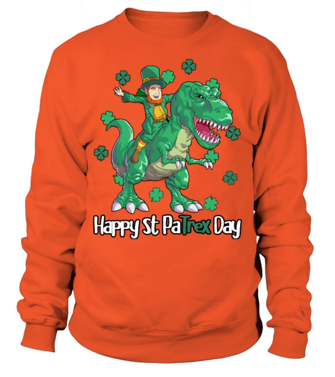 Dino St Patricks Day Kids Toddler Boys Leprechaun Men's Sweatshirt